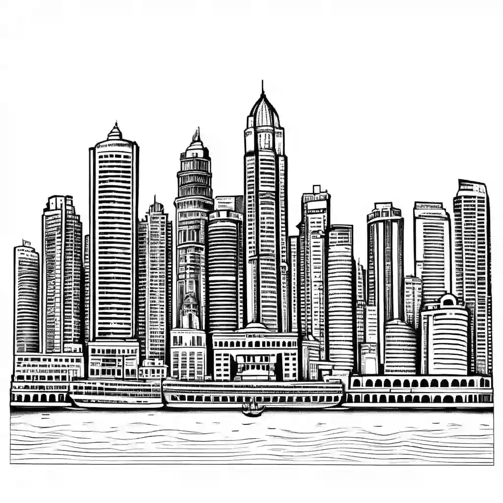 Mumbai Cityscape coloring pages